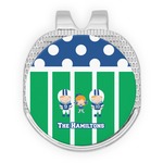 Football Golf Ball Marker - Hat Clip - Silver