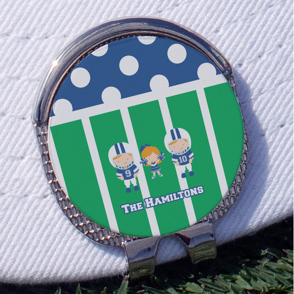 Custom Football Golf Ball Marker - Hat Clip