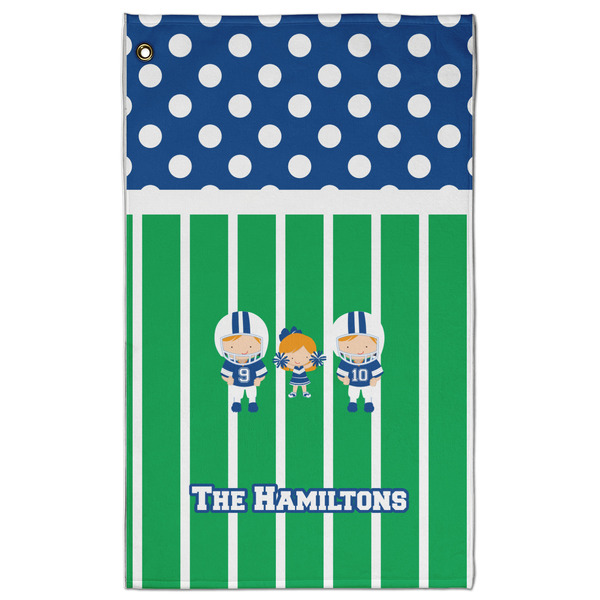 Custom Football Golf Towel - Poly-Cotton Blend w/ Multiple Names