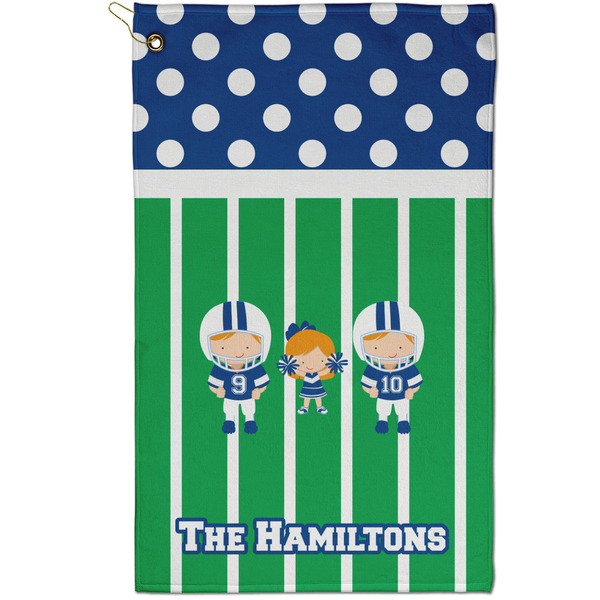 Custom Football Golf Towel - Poly-Cotton Blend - Small w/ Multiple Names