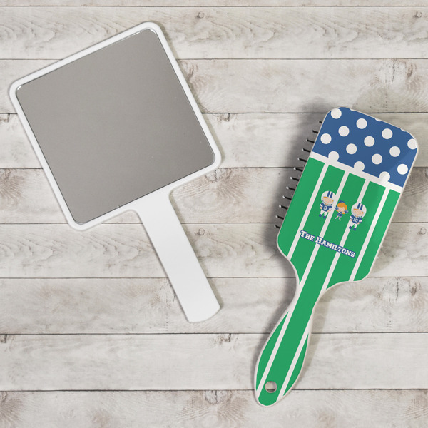 Football Hair Brush - In Context