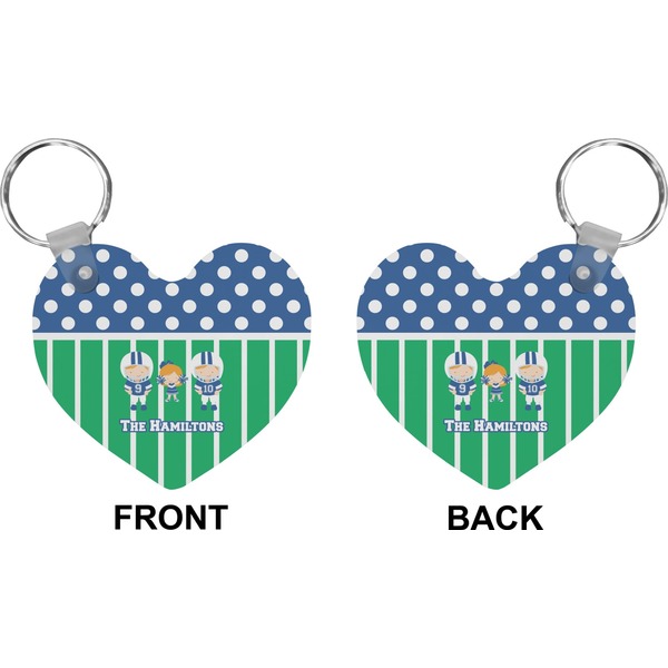 Football Heart Keychain (Front + Back)