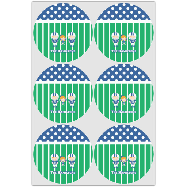 Football Icing Circle - Large - Set of 6