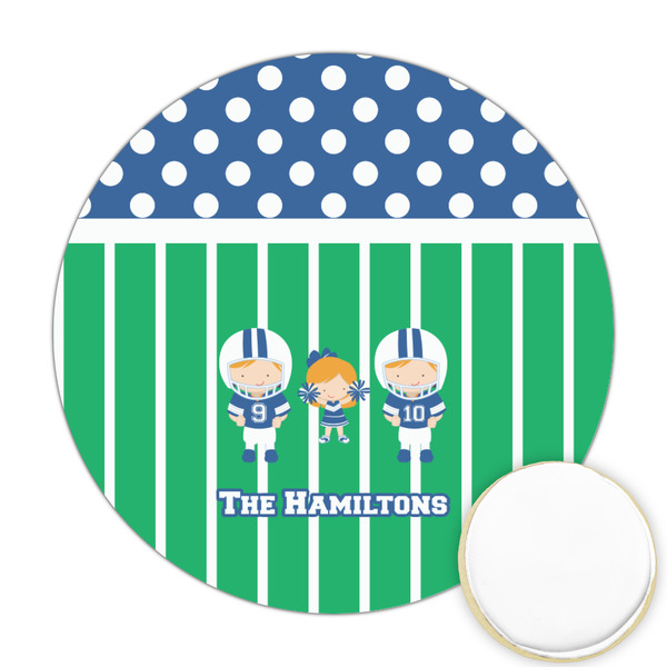 Custom Football Printed Cookie Topper - Round (Personalized)