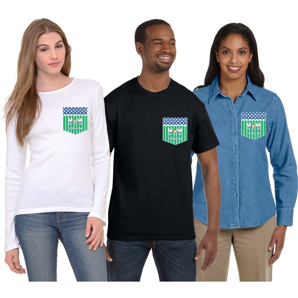 Football Iron On Faux Pocket (On Garments)