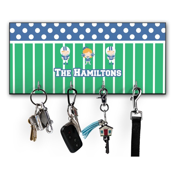 Custom Football Key Hanger w/ 4 Hooks w/ Multiple Names
