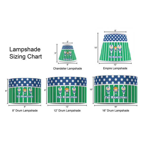Football Lampshade Sizing Chart
