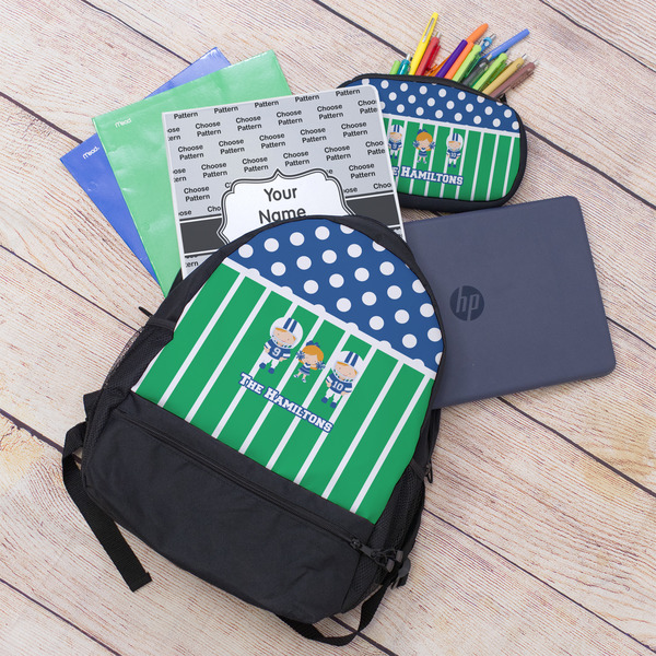 Football Large Backpack - Black - With Stuff