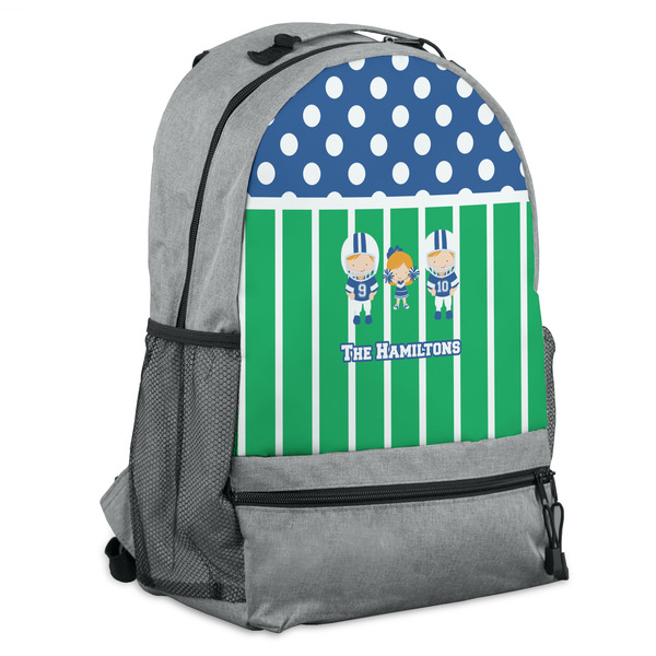 Custom Football Backpack - Grey (Personalized)