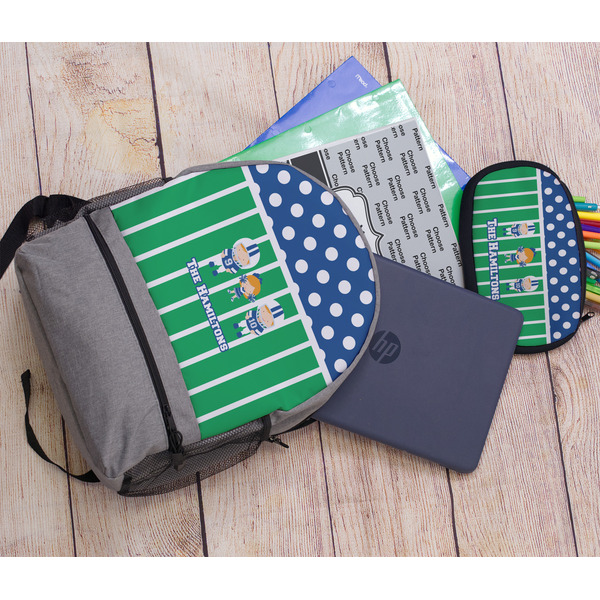 Football Large Backpack - Gray - With Stuff
