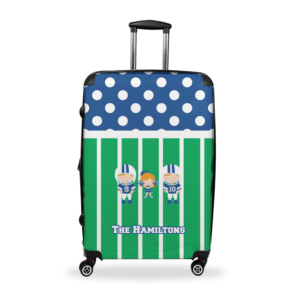 Custom Football Suitcase - 28" Large - Checked w/ Multiple Names