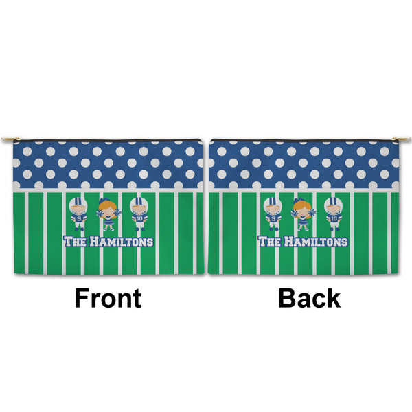 Football Large Zipper Pouch Approval (Front and Back)