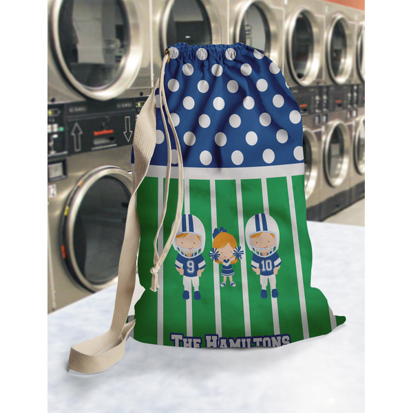 Football Laundry Bag in Laundromat