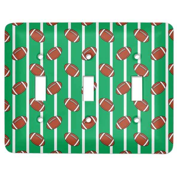 Custom Football Light Switch Cover (3 Toggle Plate)