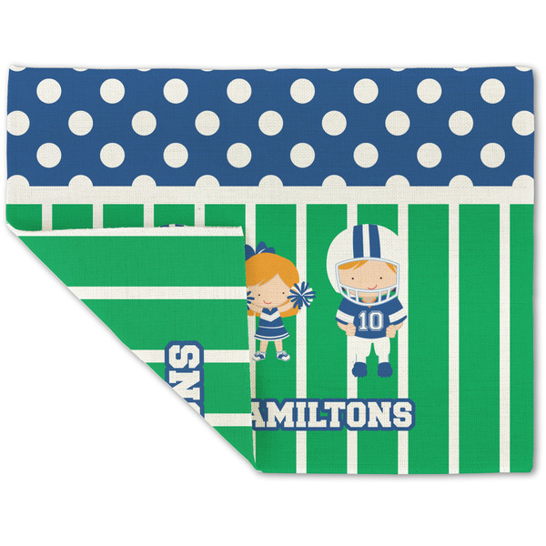 Custom Football Double-Sided Linen Placemat - Single w/ Multiple Names