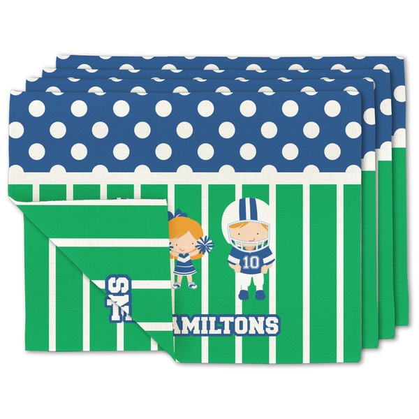 Custom Football Double-Sided Linen Placemat - Set of 4 w/ Multiple Names