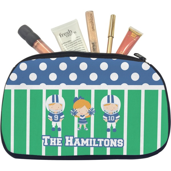 Custom Football Makeup / Cosmetic Bag - Medium (Personalized)