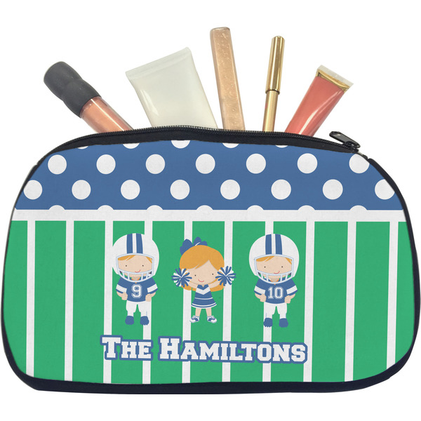 Custom Football Makeup / Cosmetic Bag - Medium (Personalized)