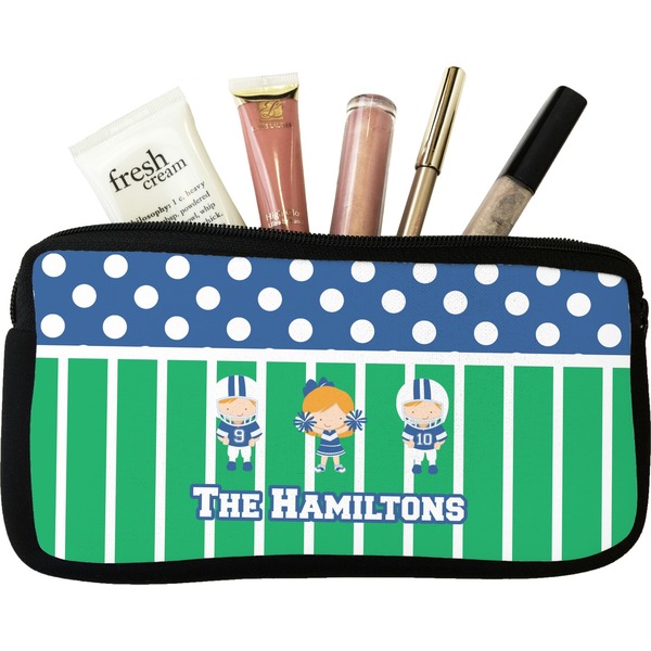 Custom Football Makeup / Cosmetic Bag - Small (Personalized)