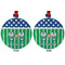 Football Metal Ball Ornament - Front and Back