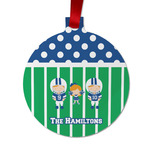 Football Metal Ball Ornament - Double Sided w/ Multiple Names