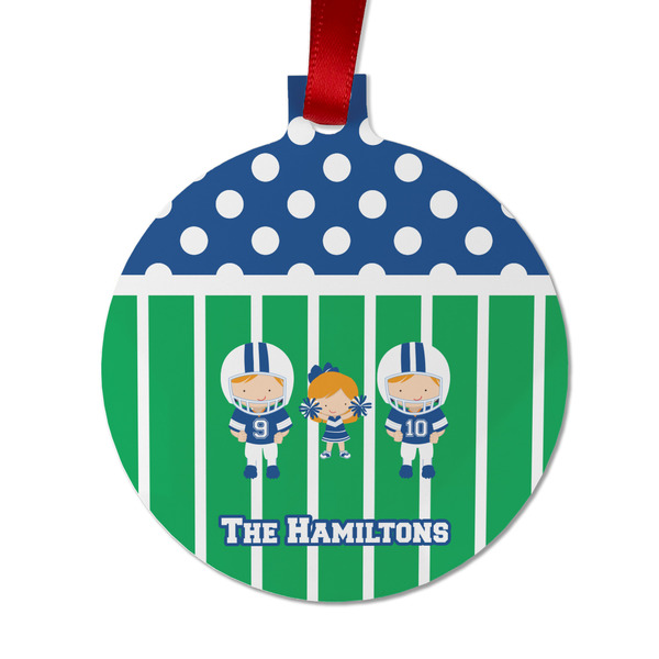 Football Metal Ball Ornament - Front