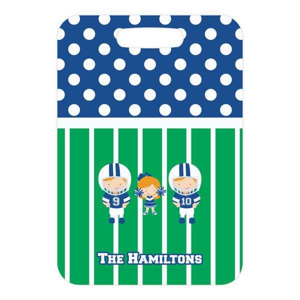 Football Metal Luggage Tag - Front Without Strap