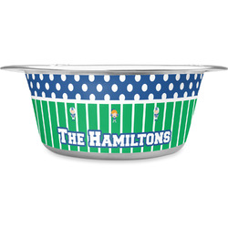 Football Stainless Steel Dog Bowl - Large (Personalized)