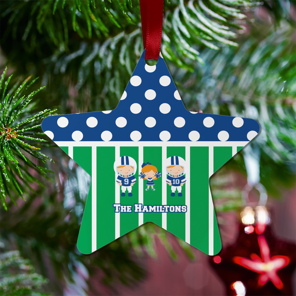 Football Metal Star Ornament - Lifestyle