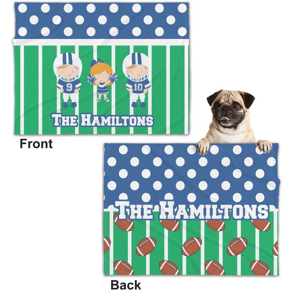 Football Microfleece Dog Blanket - Regular - Front & Back