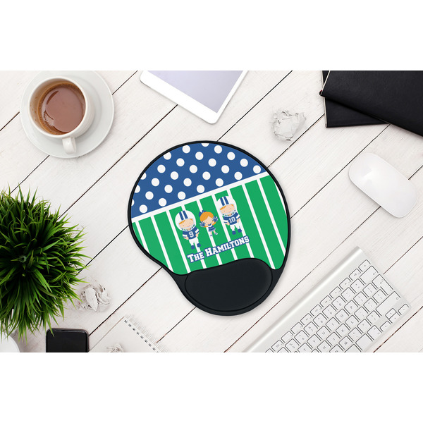 Football Mouse Pad with Wrist Rest - LIFESYTLE 1