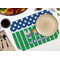 Football Octagon Placemat - Single front (LIFESTYLE) Flatlay