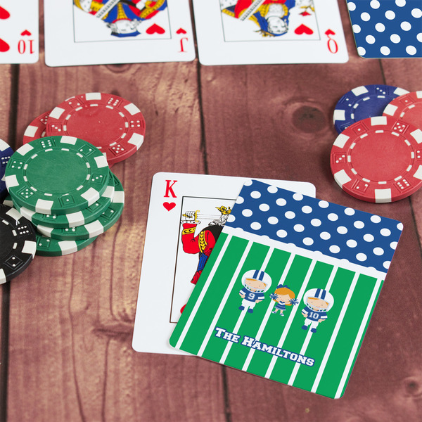 Football On Table with Poker Chips