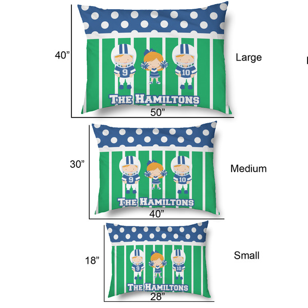 Football Outdoor Dog Beds - SIZE CHART