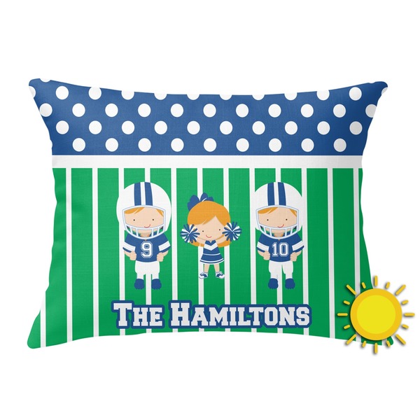 Custom Football Outdoor Throw Pillow (Rectangular) (Personalized)