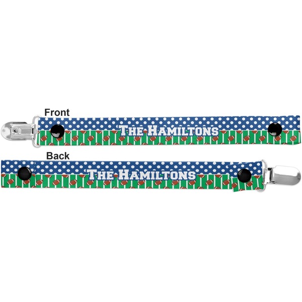 Football Pacifier Clip - Front and Back