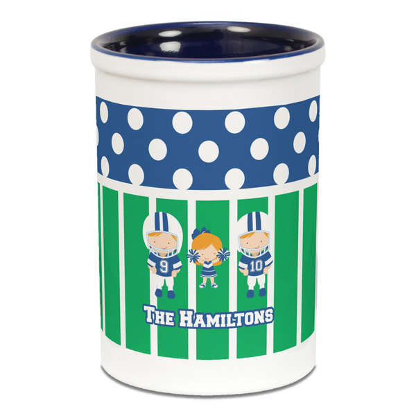 Football Pencil Holder - Blue
