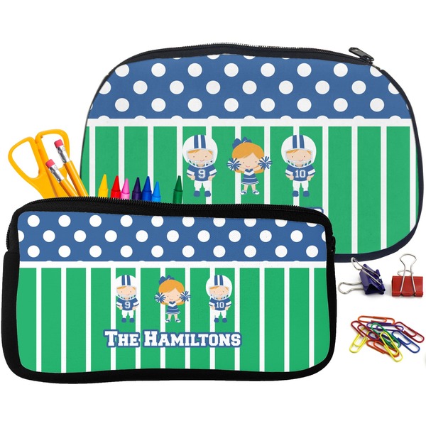 Football Pencil / School Supplies Bags Small and Medium