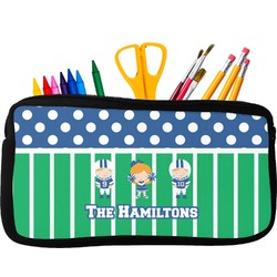 Football Neoprene Pencil Case - Small w/ Multiple Names
