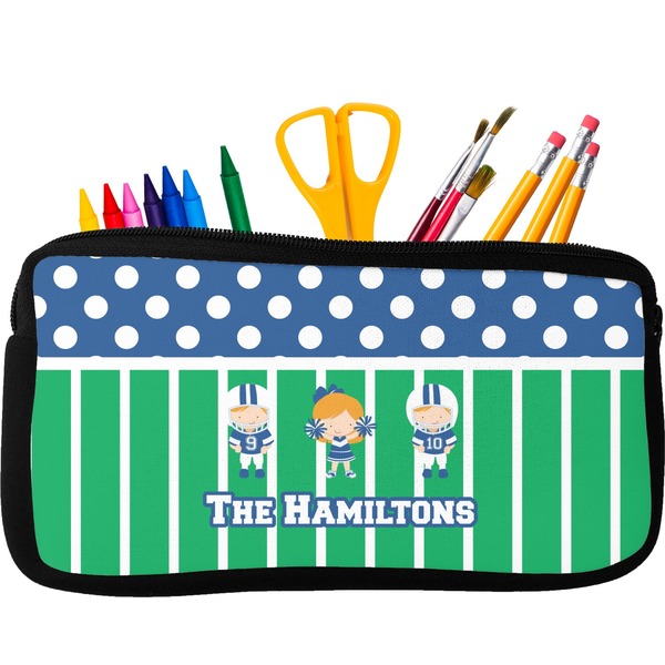 Custom Football Neoprene Pencil Case - Small w/ Multiple Names