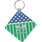 Football Diamond Plastic Keychain w/ Multiple Names