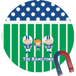 Football Round Fridge Magnet (Personalized)