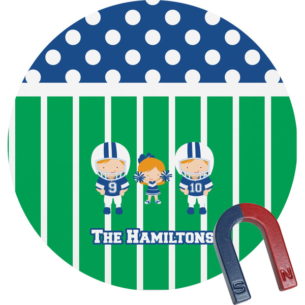 Custom Football Round Fridge Magnet (Personalized)