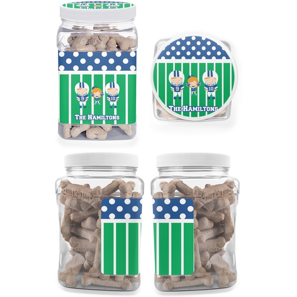 Football Pet Treat Jar - Multiple Angles
