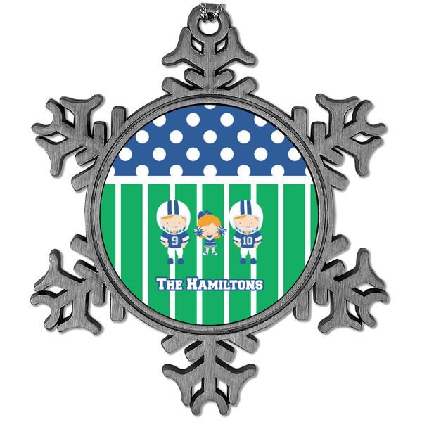Custom Football Vintage Snowflake Ornament (Personalized)