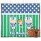 Football Picnic Blanket - Flat - With Basket