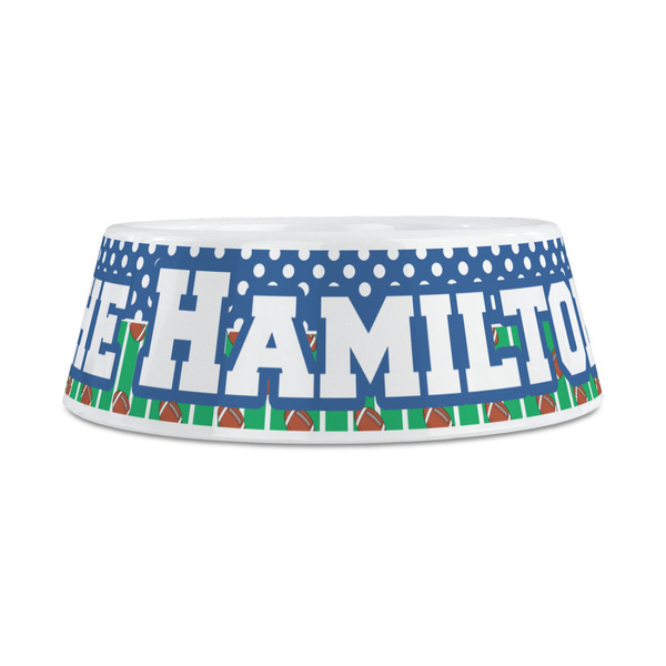 Football Plastic Dog Bowls - Medium - FRONT