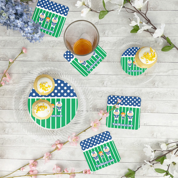 Football Plastic Party Appetizer & Dessert Plates - In Context