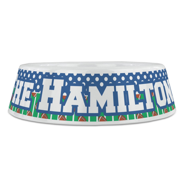 Football Plastic Pet Bowls - Large - FRONT