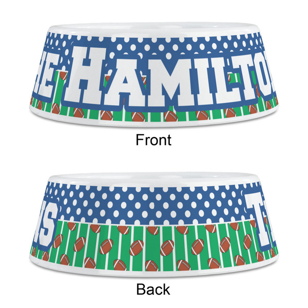 Football Plastic Pet Bowls - Medium - APPROVAL